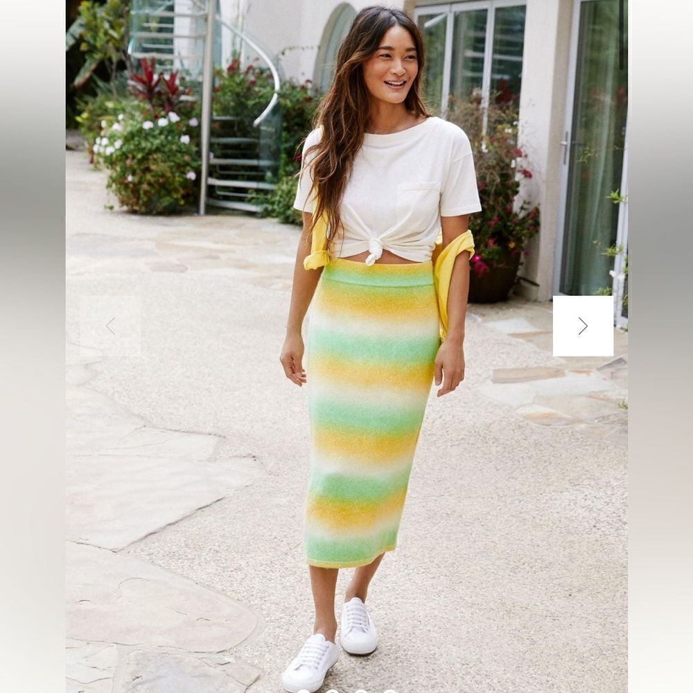 Anthropologie Dolan Left Coast Women's Ombre Knit Midi Skirt NWT